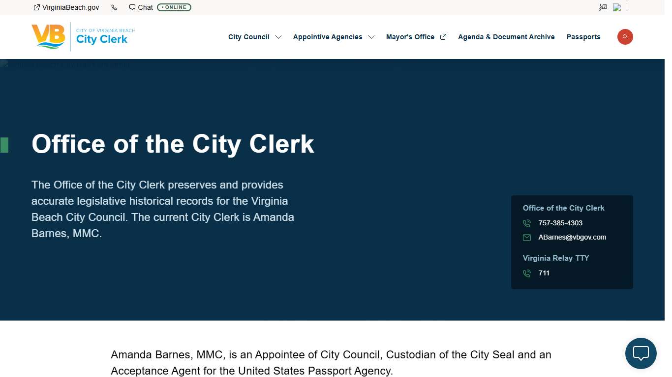 City Clerk | City of Virginia Beach